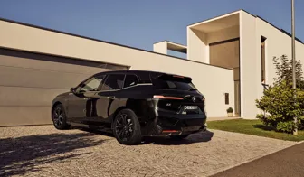 DEZENT TV black BMW IX rear