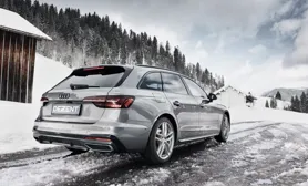 Audi A4 med DEZENT TR silver lättmetallfälgar för vintern från OCL Brorssons fälgspecialisten