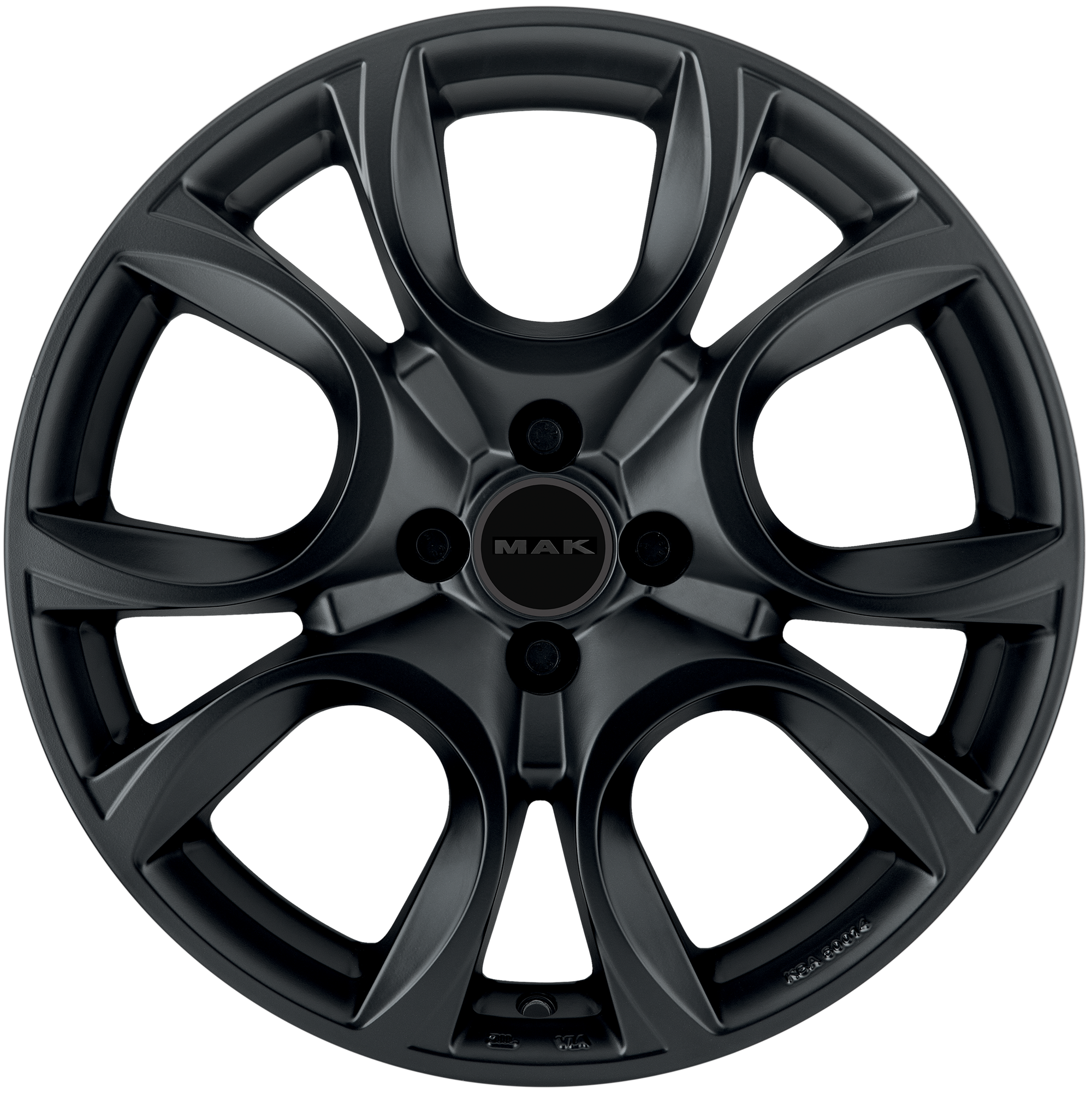 MAK Torino Matt Black 4 Holes Front
