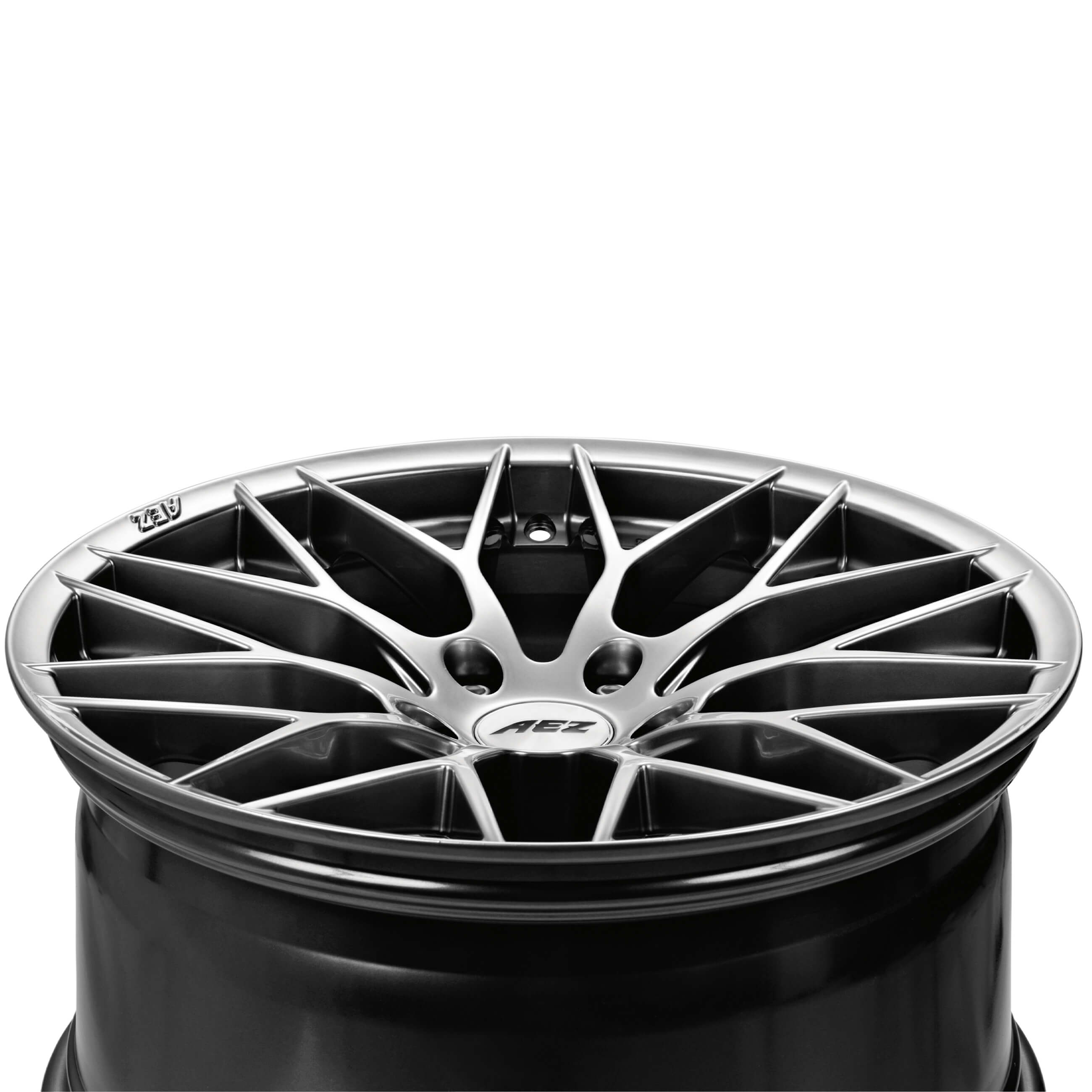 AEZ Antigua high gloss alloy wheel cross-spoke full above 