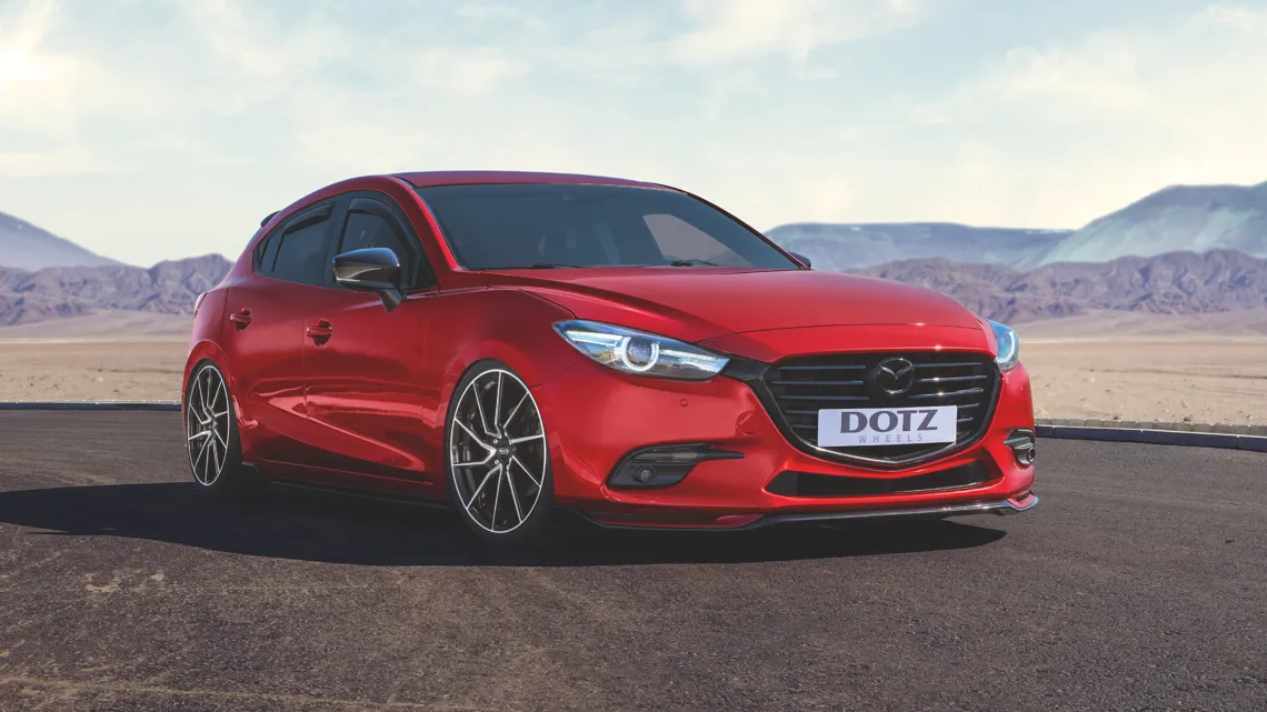 Mazda 3 med DOTZ Spa dark fälgar från OCL Brorssons