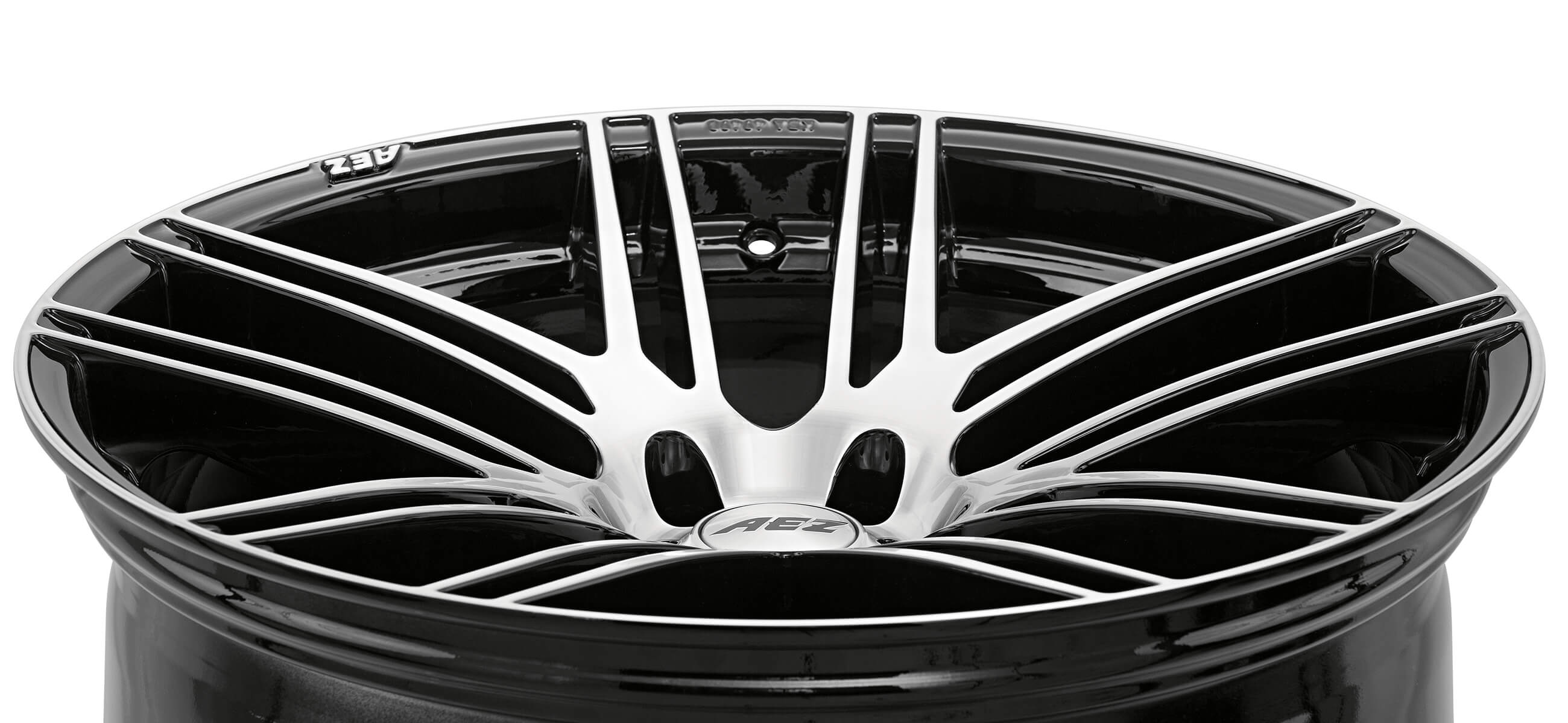 AEZ Cliff dark alloy rim cross-spoke close up above