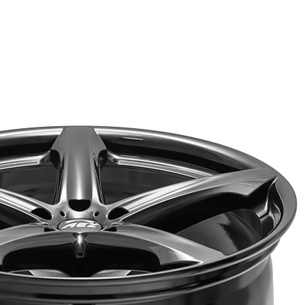 AEZ Yacht dark alloy wheel five-spoke detail above