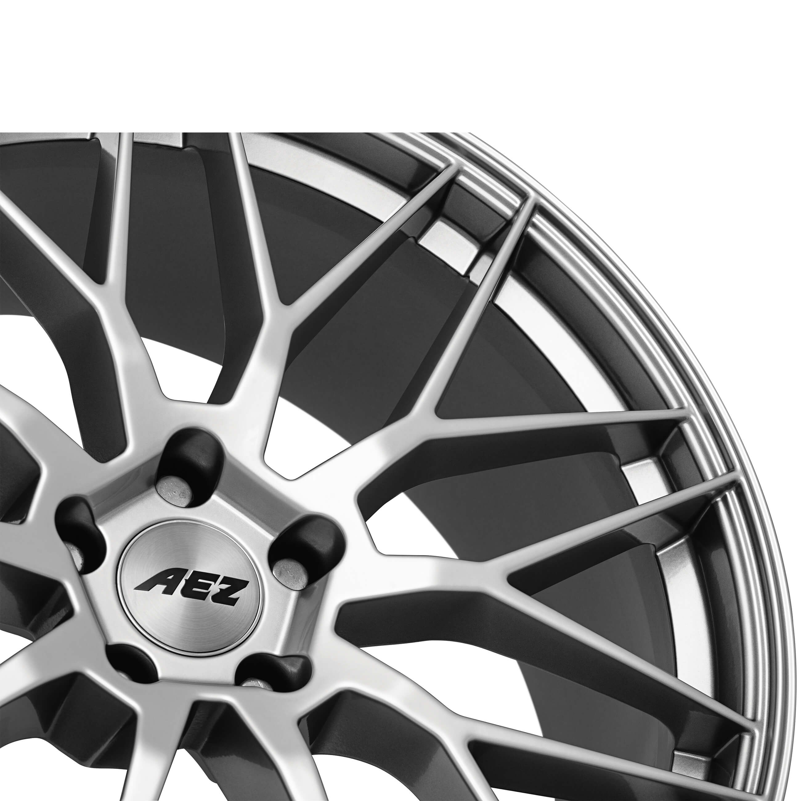 AEZ Crest alloy wheel cross-spoke close up from above