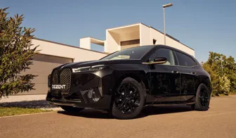 DEZENT TV black BMW IX frontal