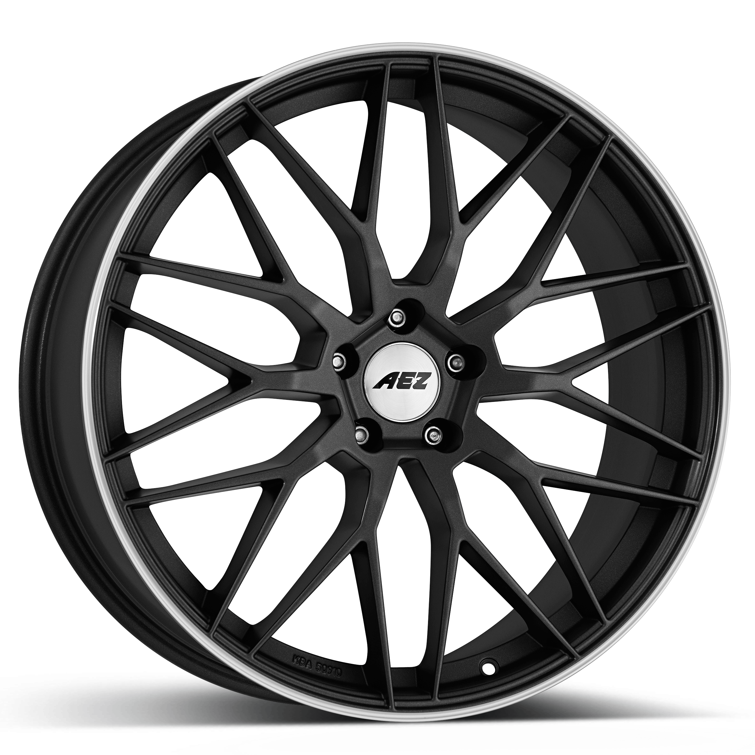 AEZ Crest dark double cross-spoke design alloy wheel side