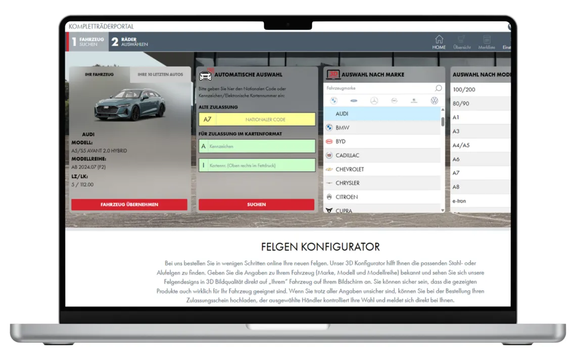 ALCAR KOMPLETTRÄDER-PORTAL