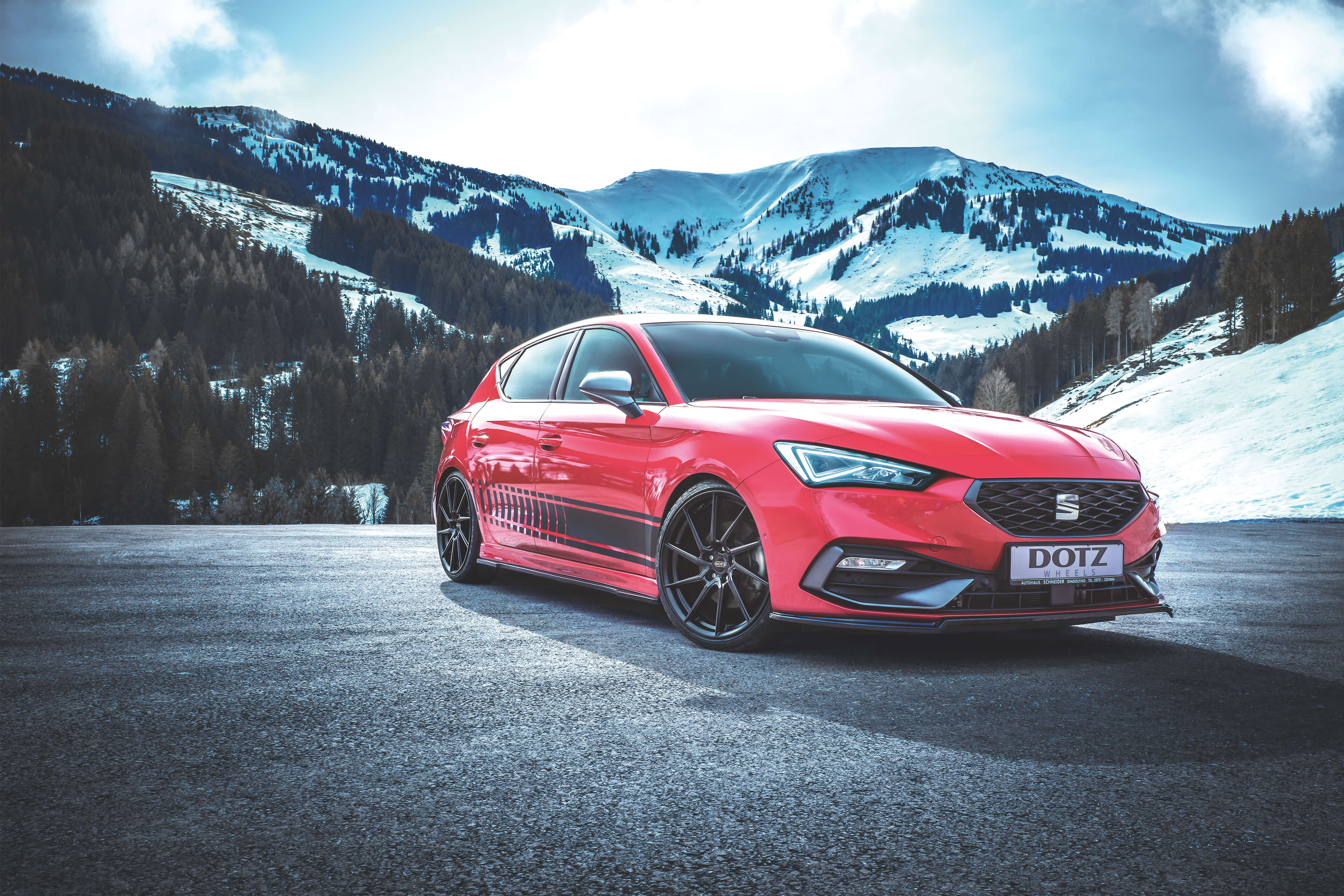 DOTZ Spa black Seat Leon frontal