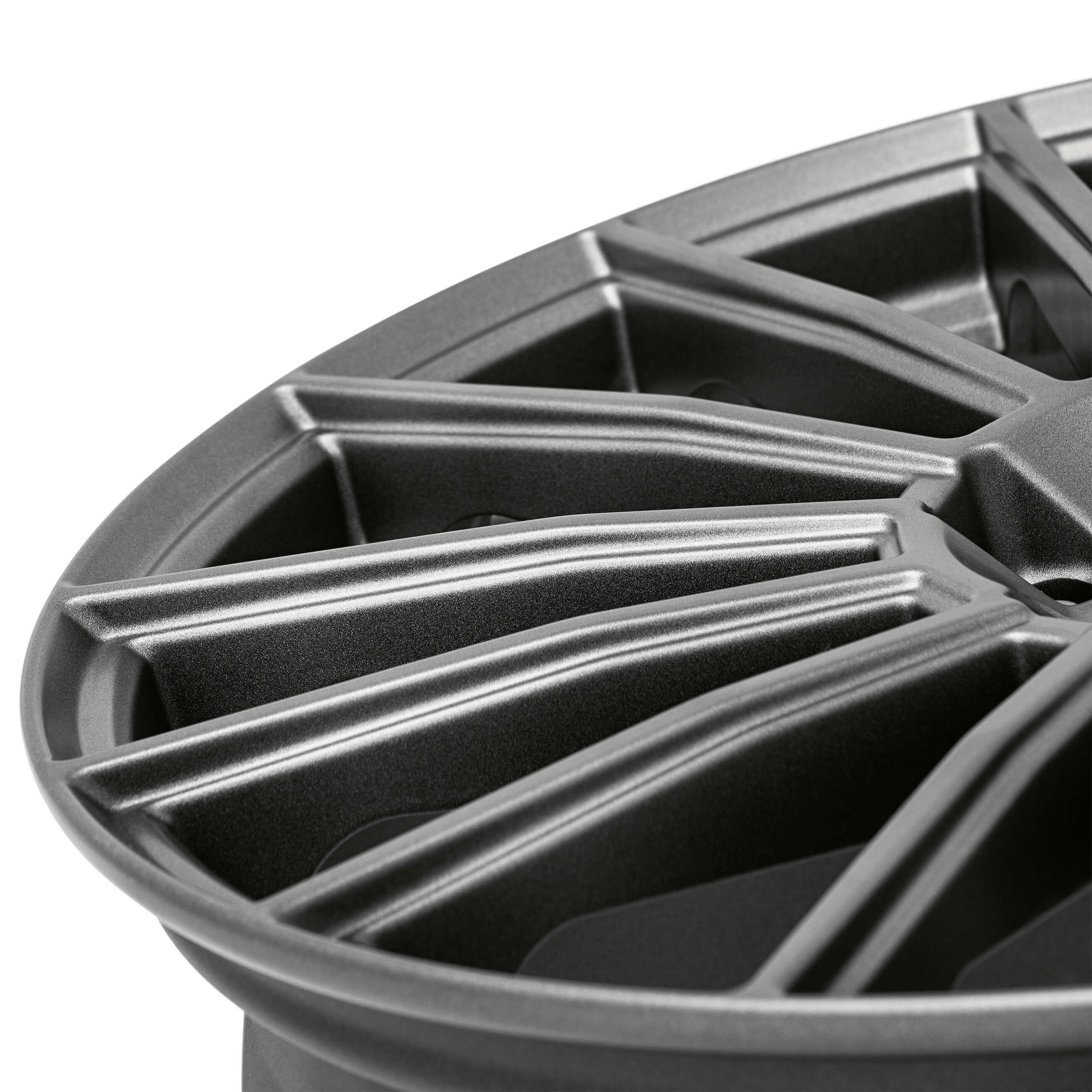 AEZ Steam graphite alloy wheel spokes full view above 
