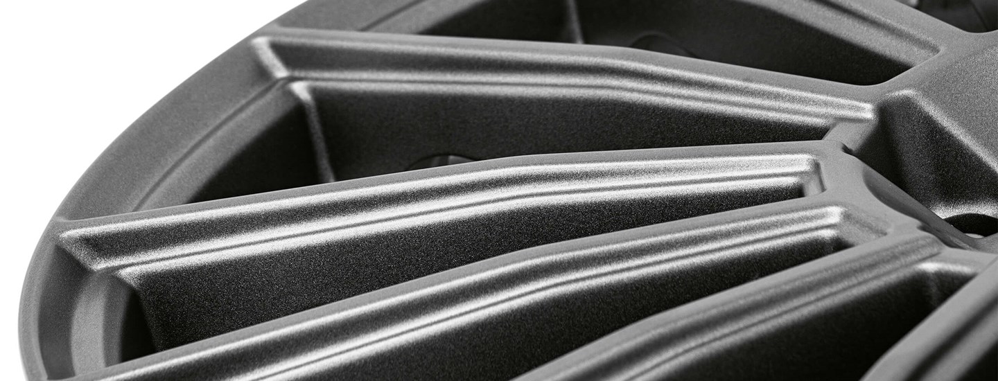 AEZ Steam graphite alloy wheel spokes full view above 