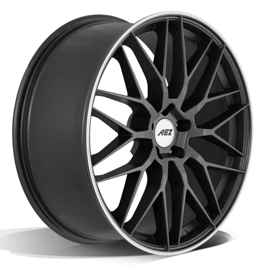 AEZ Crest dark alloy wheel exciting contrast extreme side view