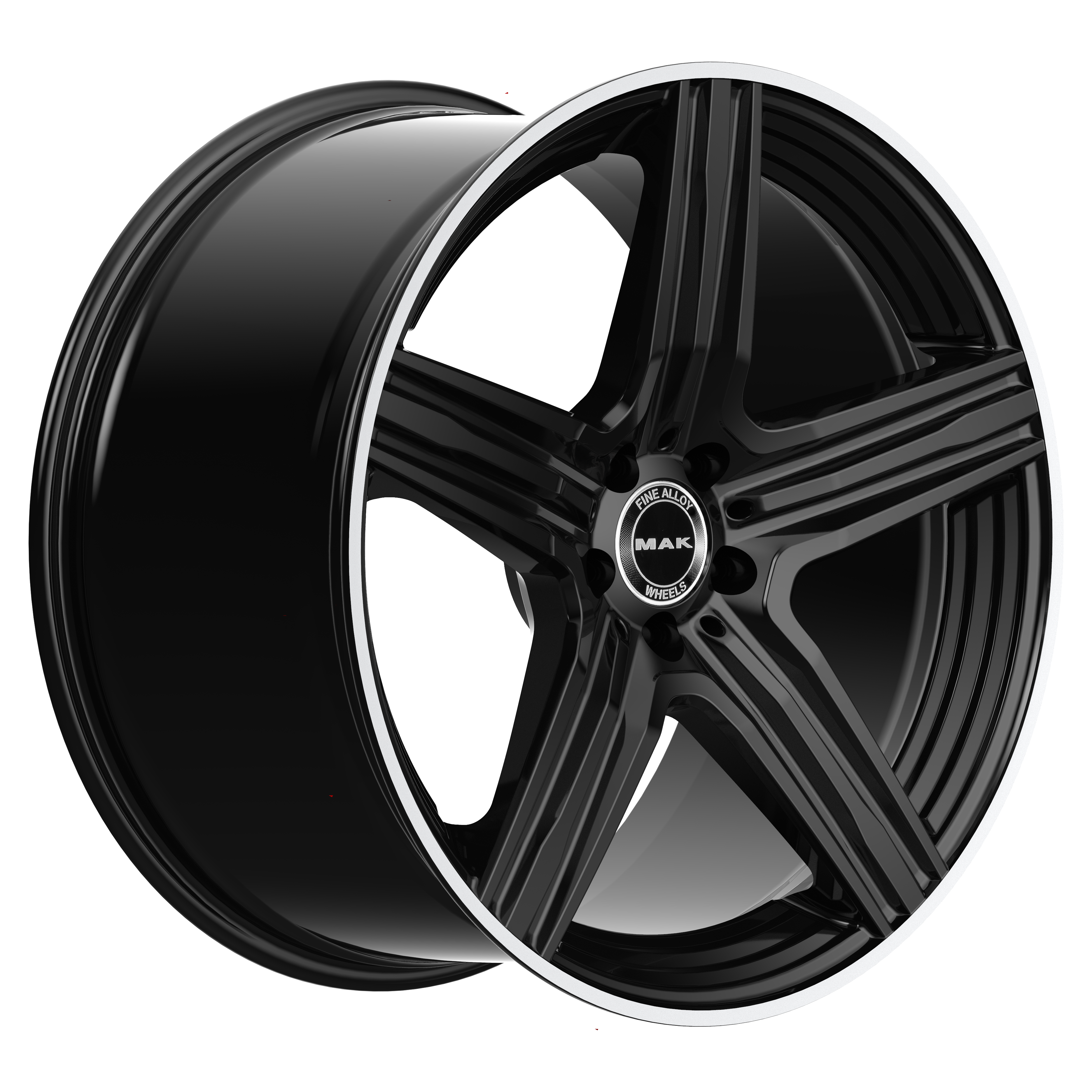 MAK Lewis D Gloss Black Mirror Ring 3 4