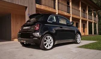 DEZENT TN silver Fiat 500e rear