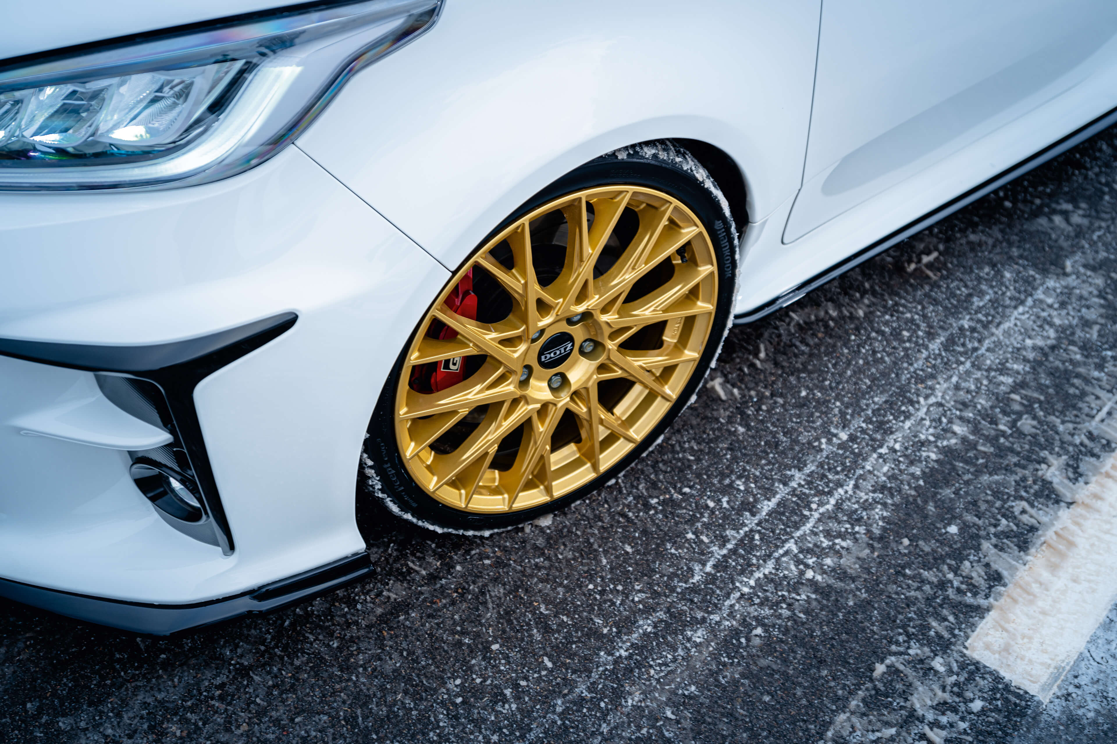 DOTZ Fuji gold Toyota Yaris GR close up