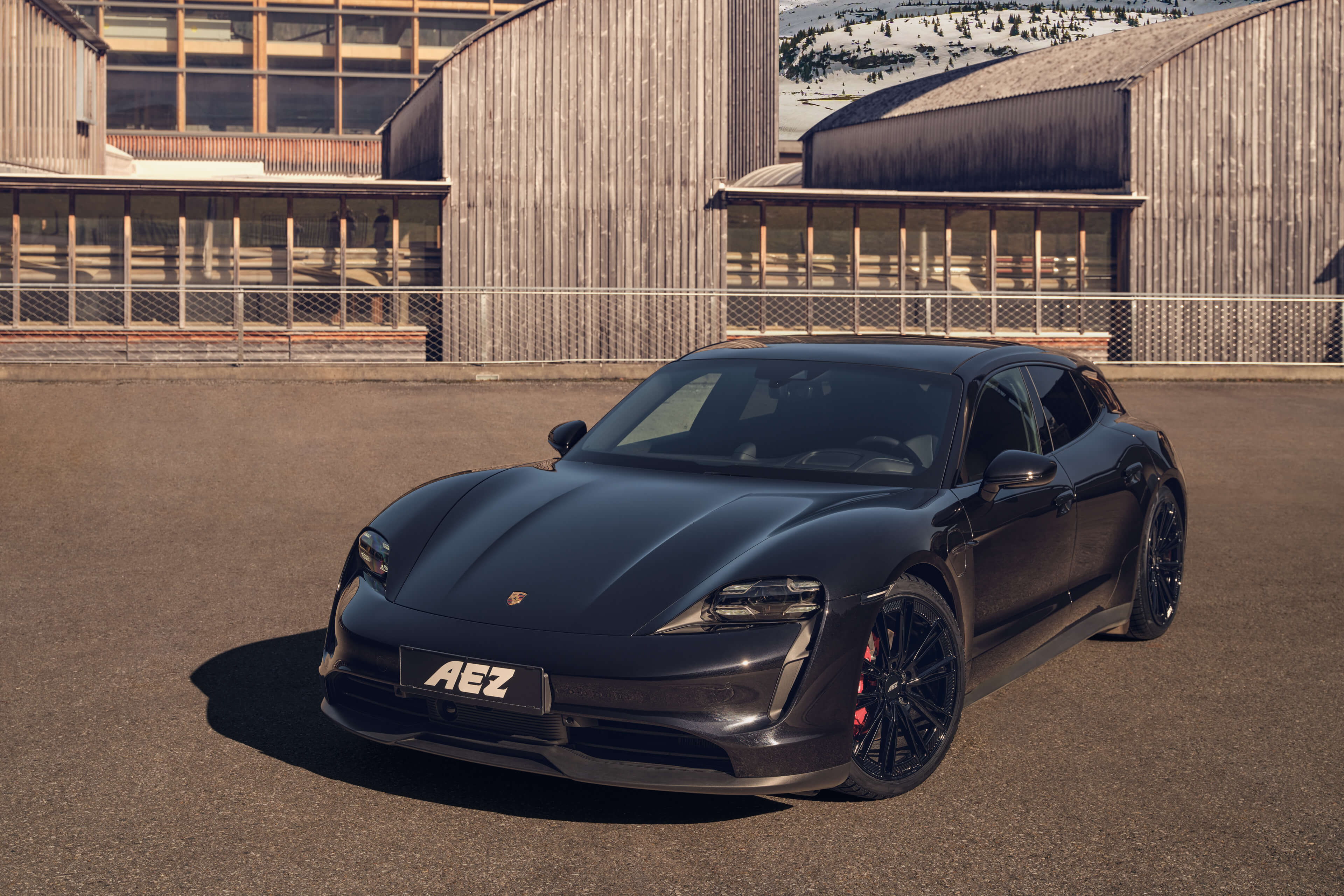 AEZ Alaska black Porsche Taycan 4S front winter