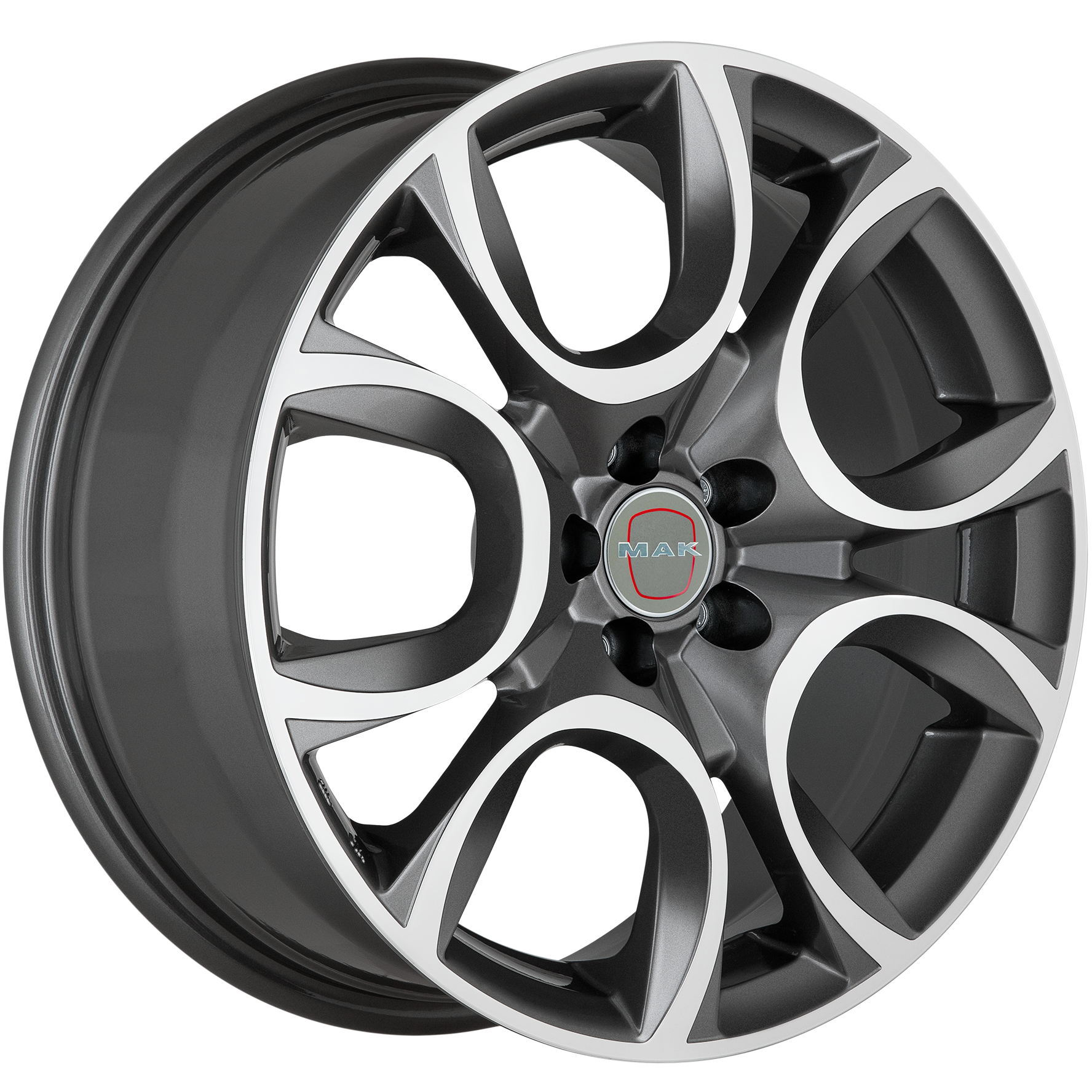 MAK Torino Gun Metallic Mirror 5 Holes 3 4