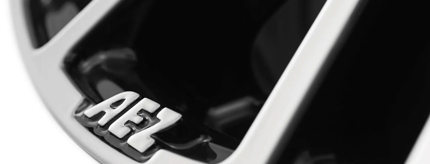 AEZ Strike alloy wheel detail rim lip AEZ stamp