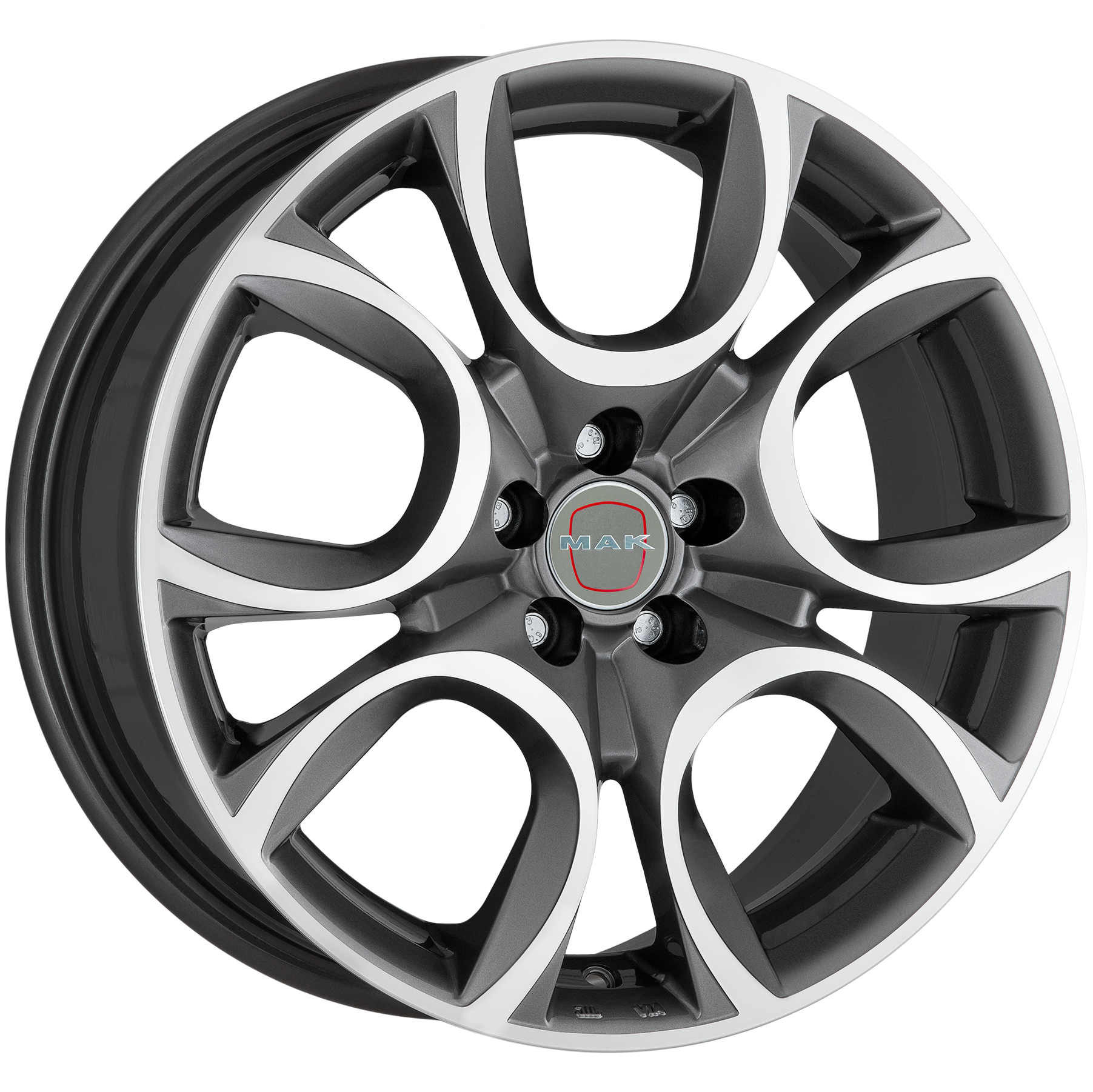 MAK Torino Gun Metallic Mirror 5 Holes Ant