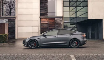 DEZENT AR black Tesla Model 3 side